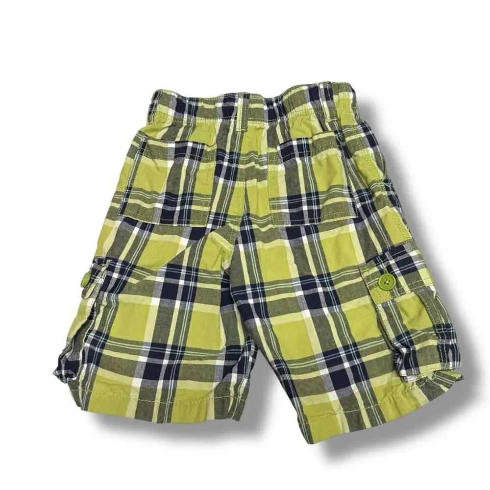 5/$35 ‎ Gymboree Green Plaid Kids Shorts Cargo East Coast Harbor 6